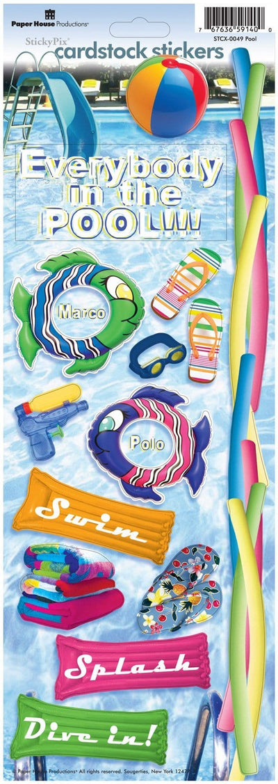 Swimming Pool Cardstock Stickers