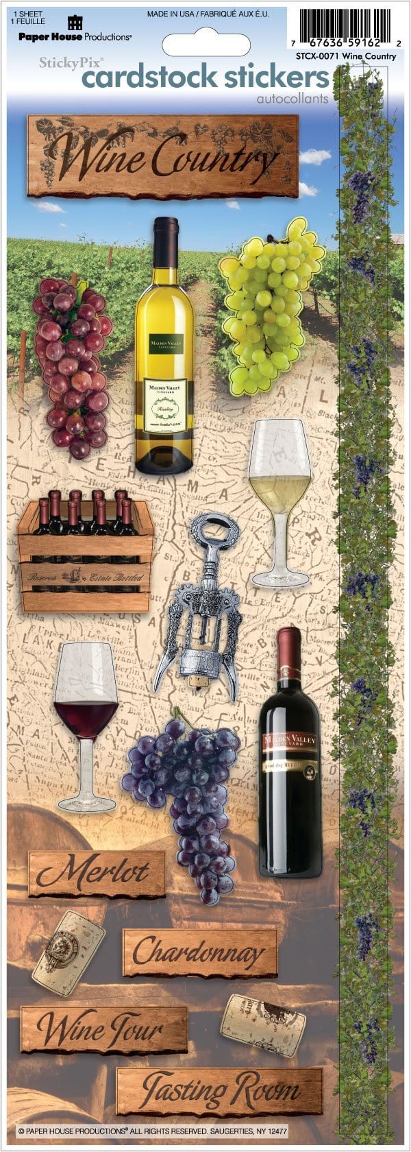 Wine Country Cardstock Stickers