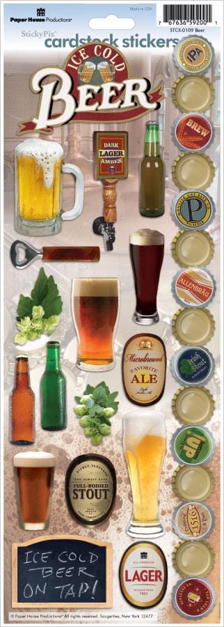 beer cardstock stickers 