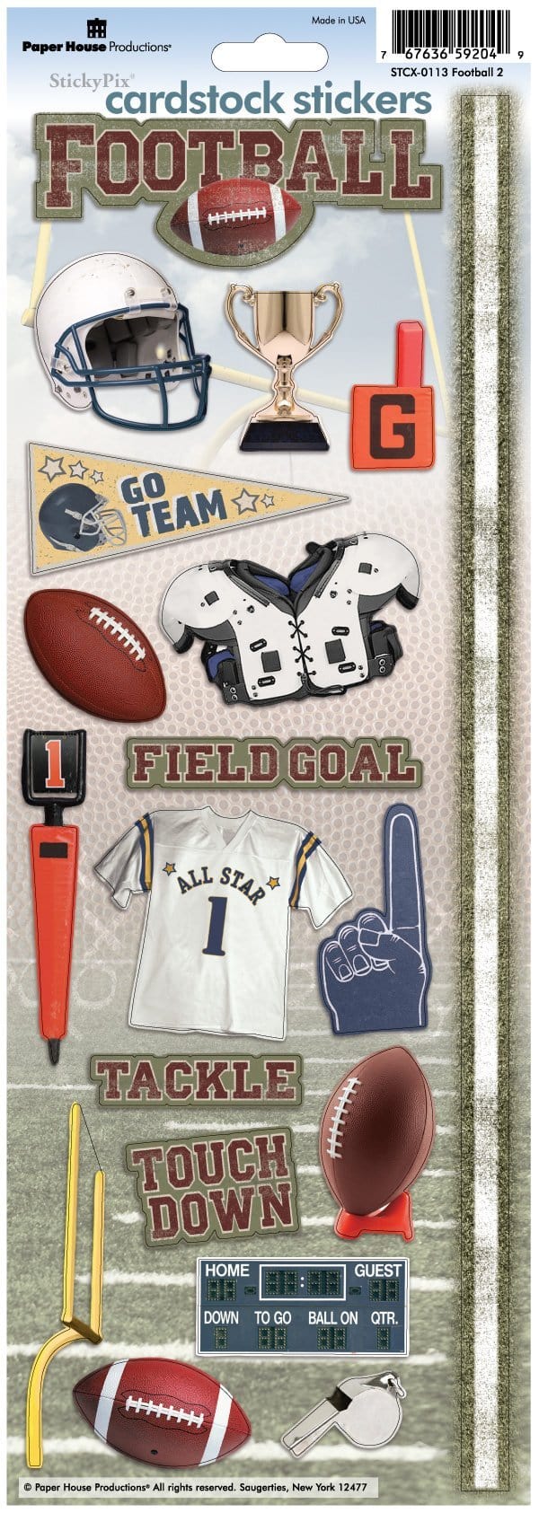 Football Cardstock Stickers