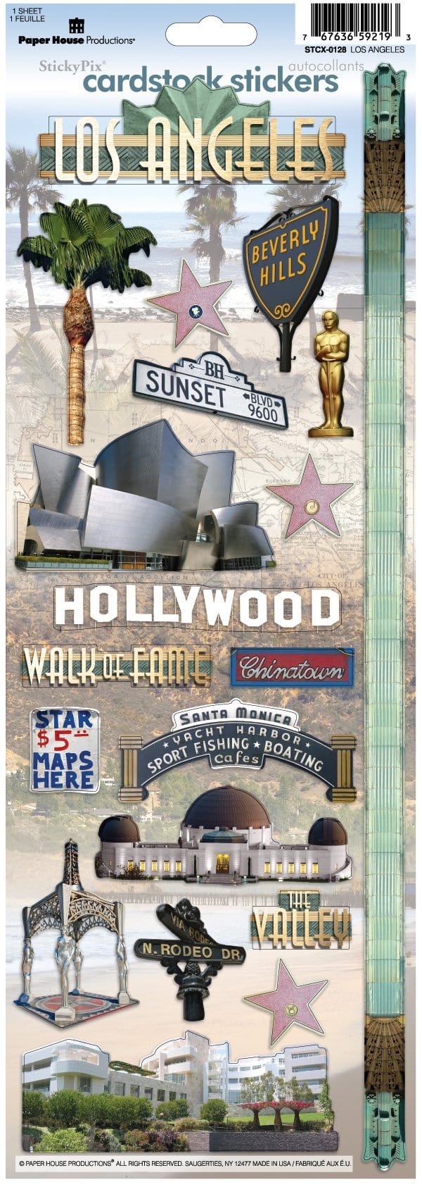 Los Angeles Cardstock Stickers