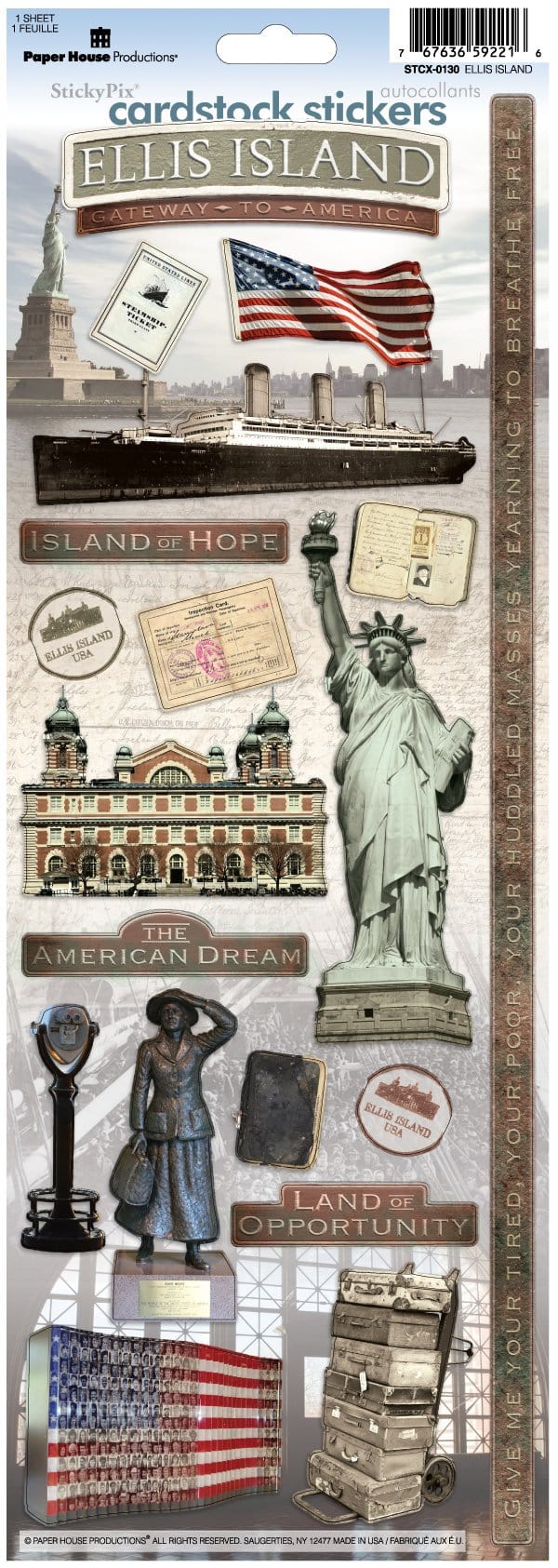 ellis island cardstock stickers