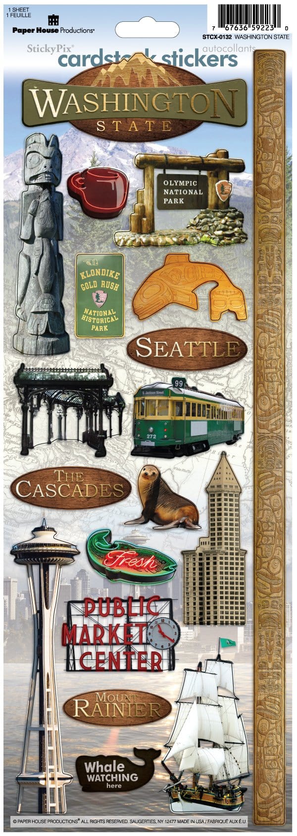 Scrapbook Stickers - Washington State