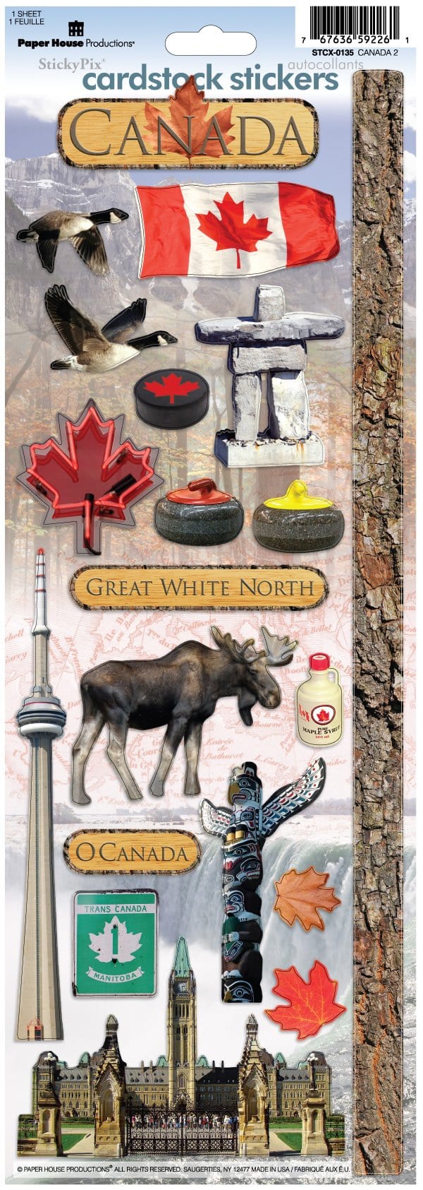 canada cardstock stickers