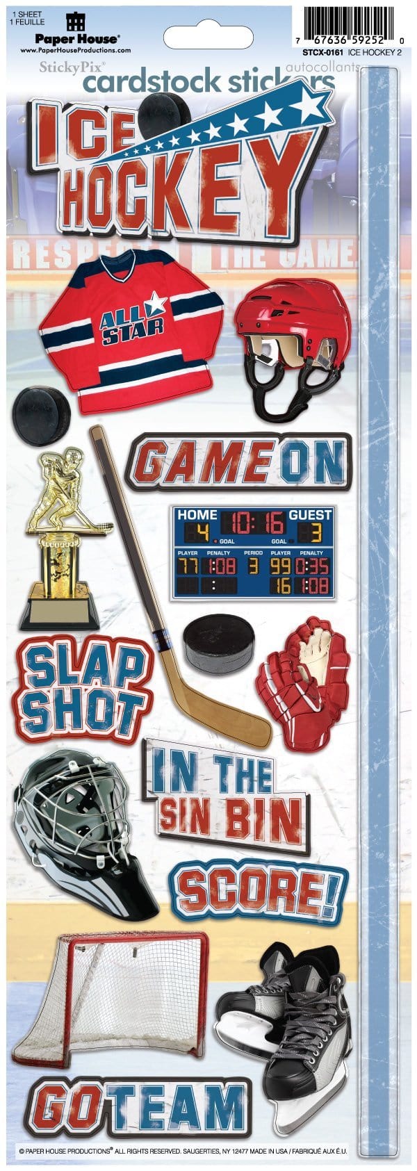 Ice Hockey Cardstock Stickers