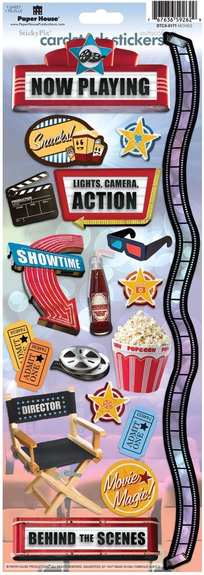 Movie Night Cardstock Stickers