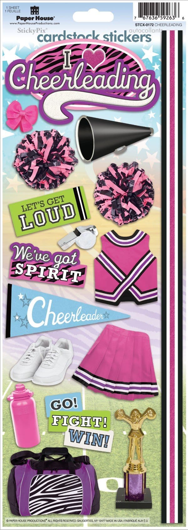 cheerleading cardstock stickers