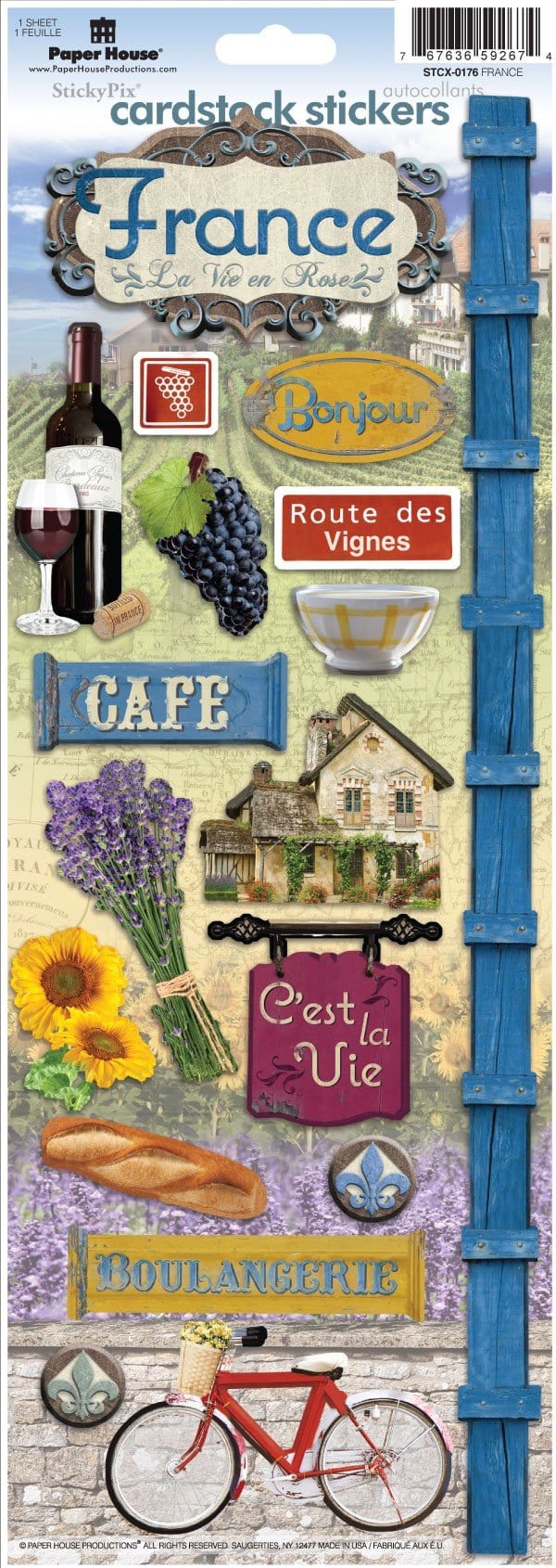 France cardstock stickers