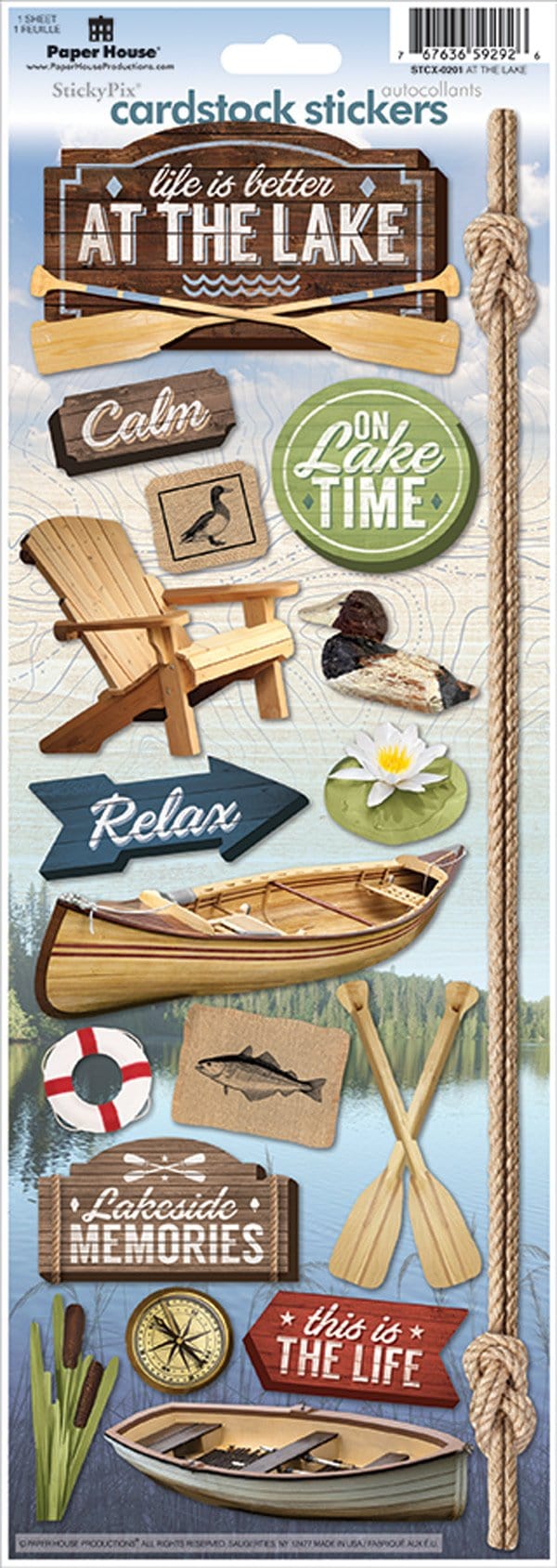 at the lake cardstock stickers