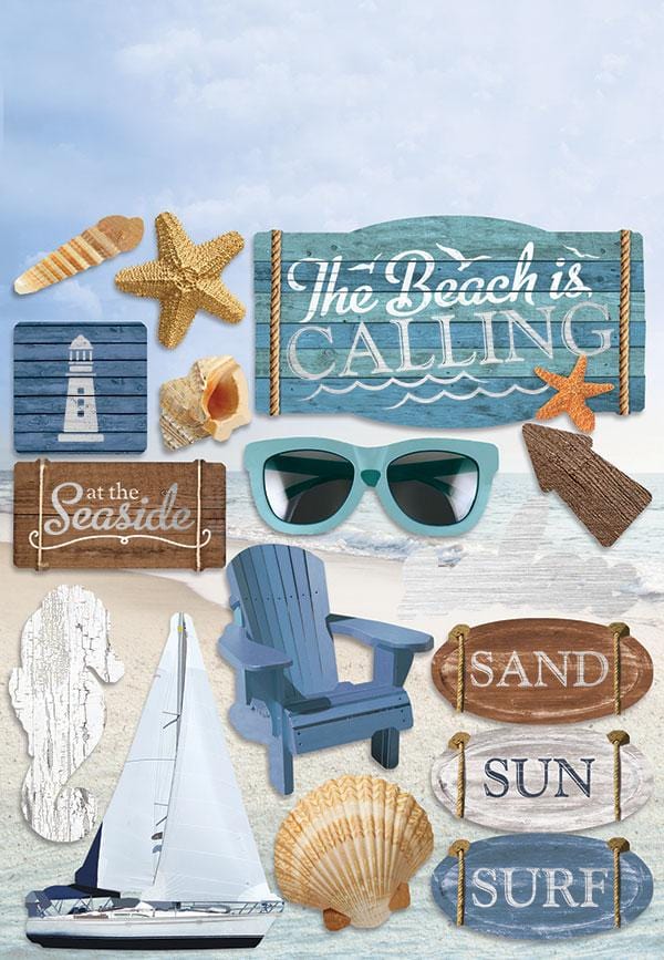 Summer Scrapbook Stickers - Beach Scrapbooking Stickers with Pool, Palm  Tree, Sunglasses, Ice Cream, Starfish | Vacation Stickers for Planner