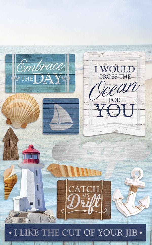 Fab Scraps - Summer Loving Collection - Beach Day Large Stickers