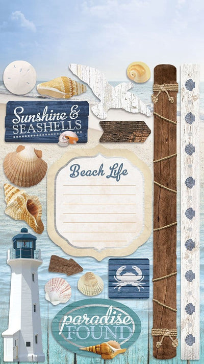 beach cardstock sticker multi pack