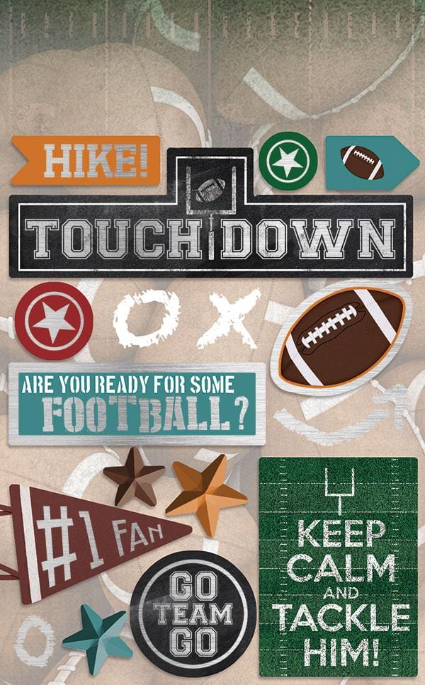 football cardstock sticker multipack 