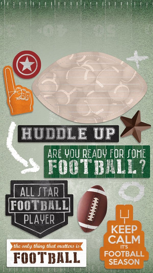 football cardstock sticker multipack 