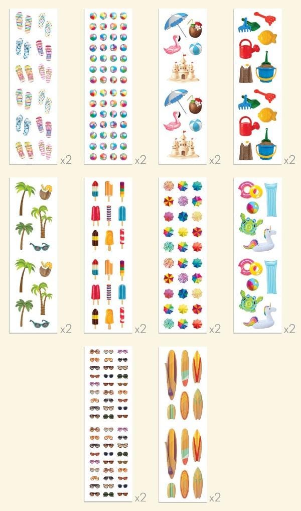 just beachy scratch & sniff sticker folio