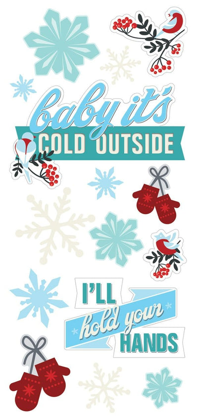 baby it's cold outside puffy stickers