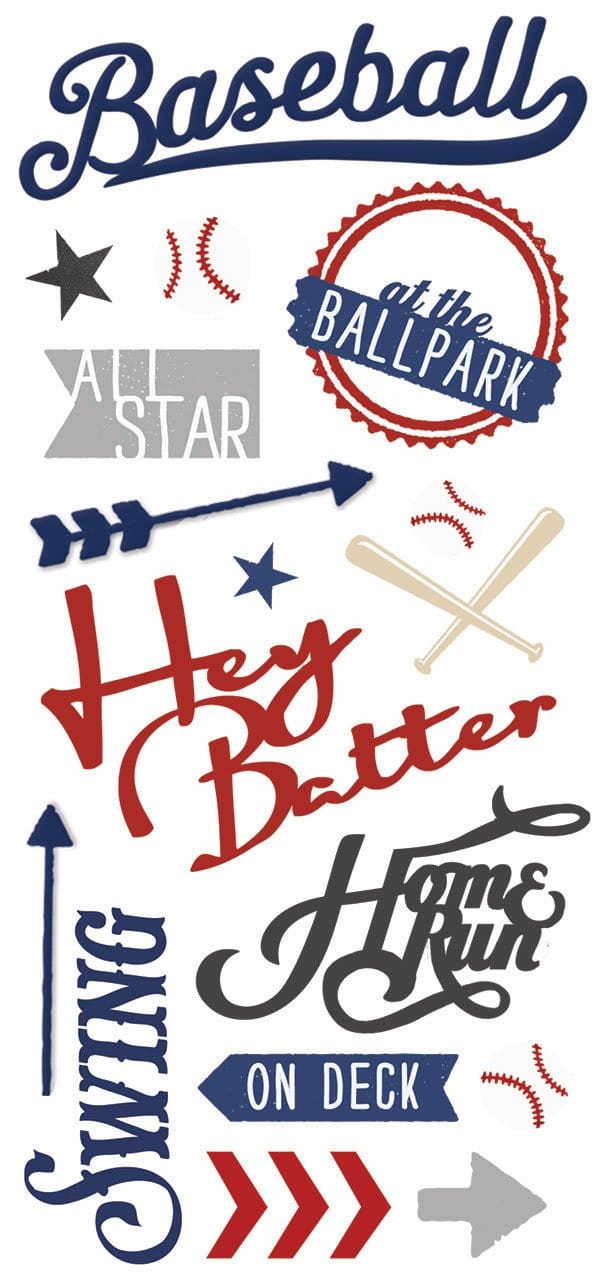 baseball puffy sticker