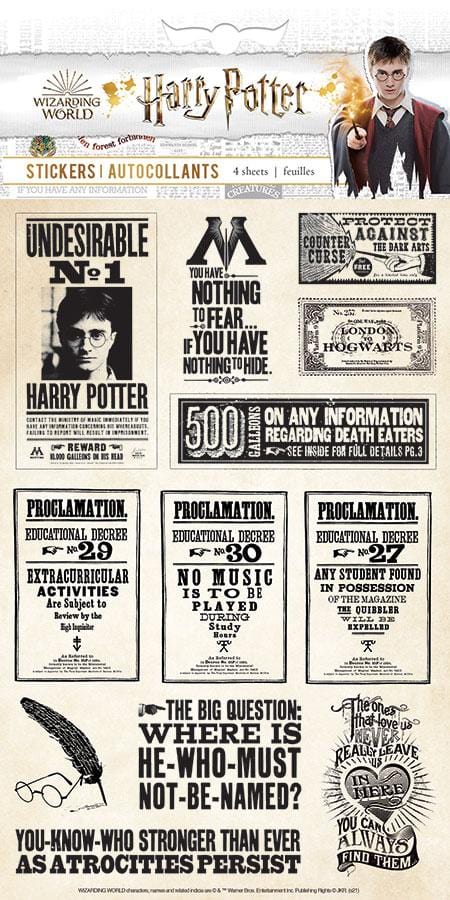 Harry Potter papers &amp; proclamations sticker pack