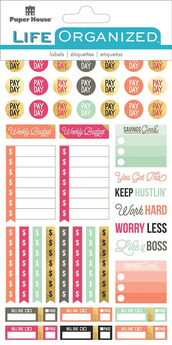 budget planner stickers