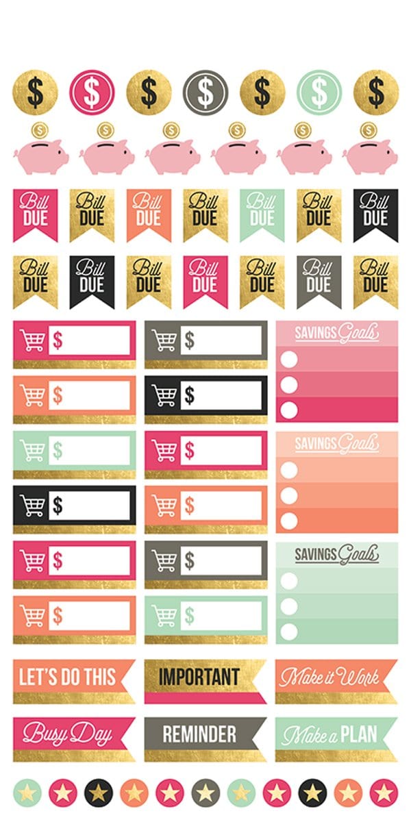 budget planner stickers