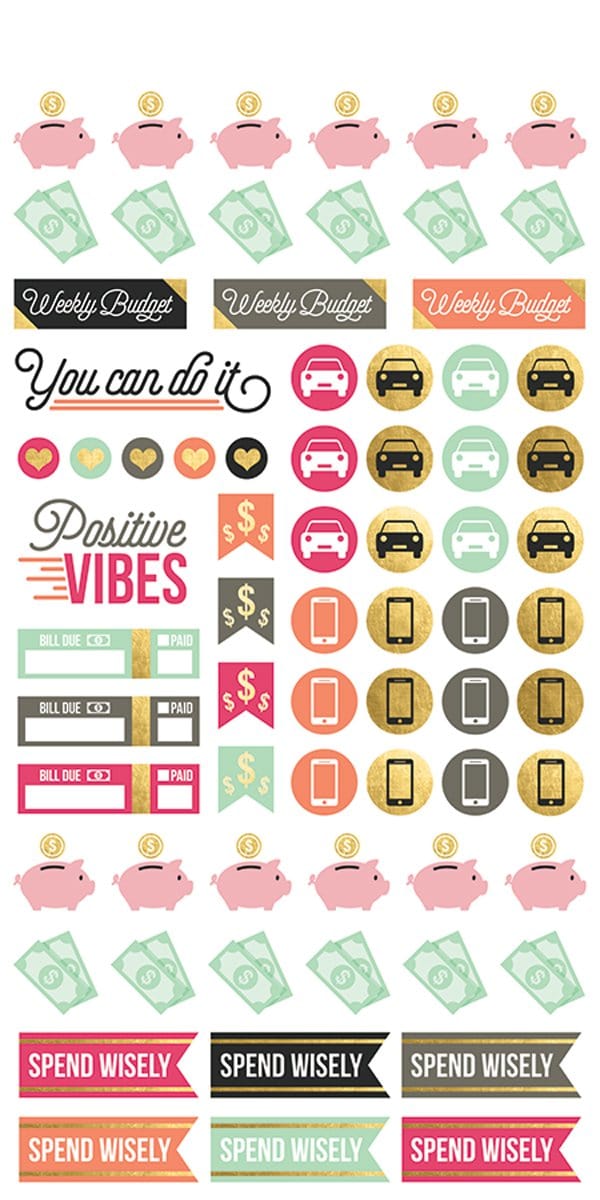 budget planner stickers