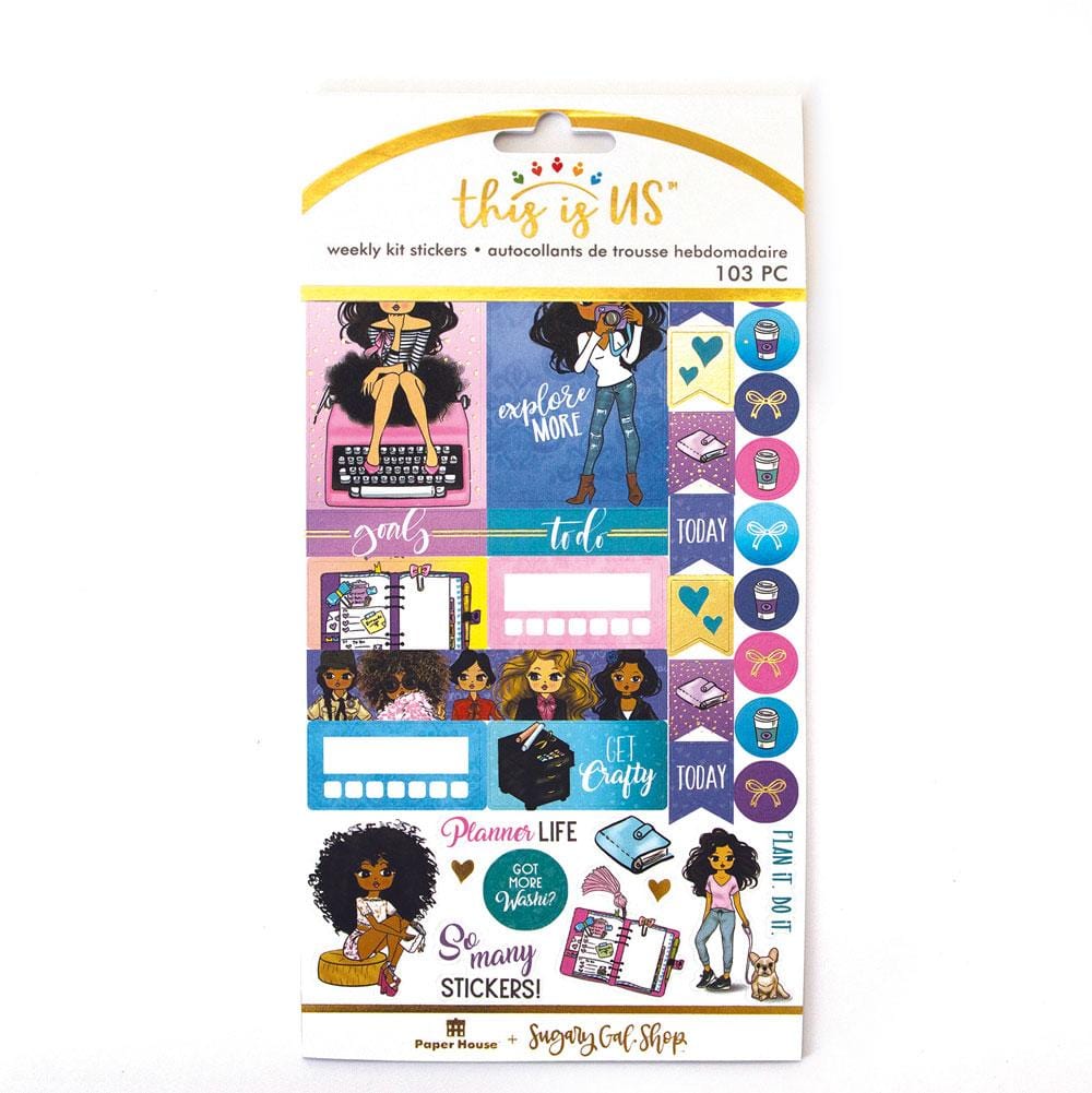 planner stickers featuring planner girl in packaging
