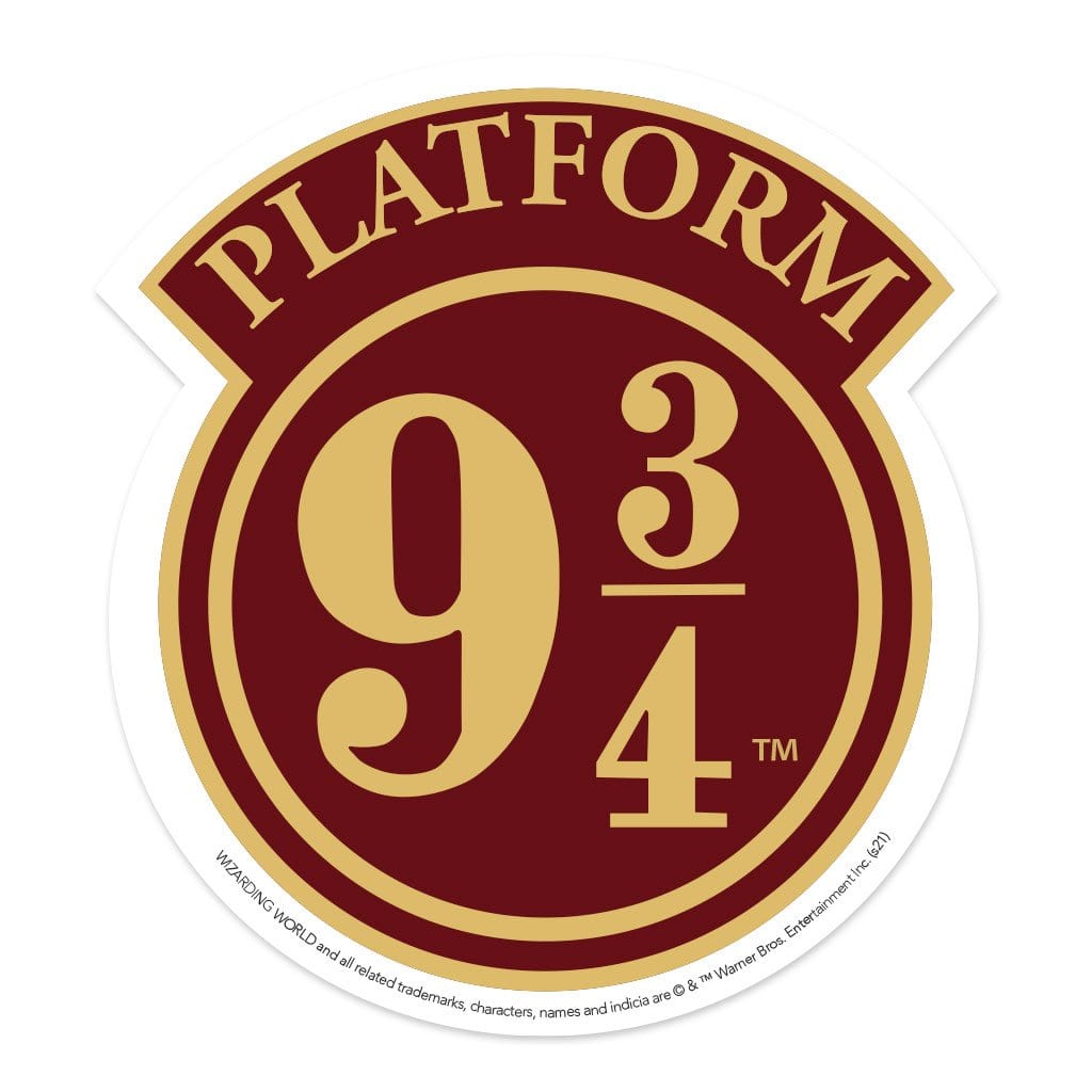 vinyl laptop sticker featuring Harry Potter Platform 9 3/4 sign.