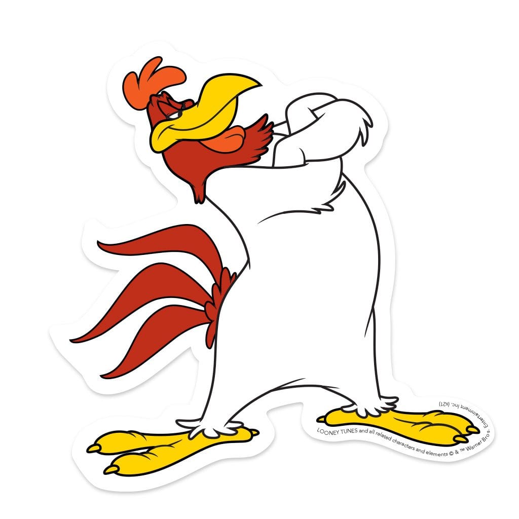 vinyl laptop sticker featuring a diecut Foghorn Leghorn illustration.