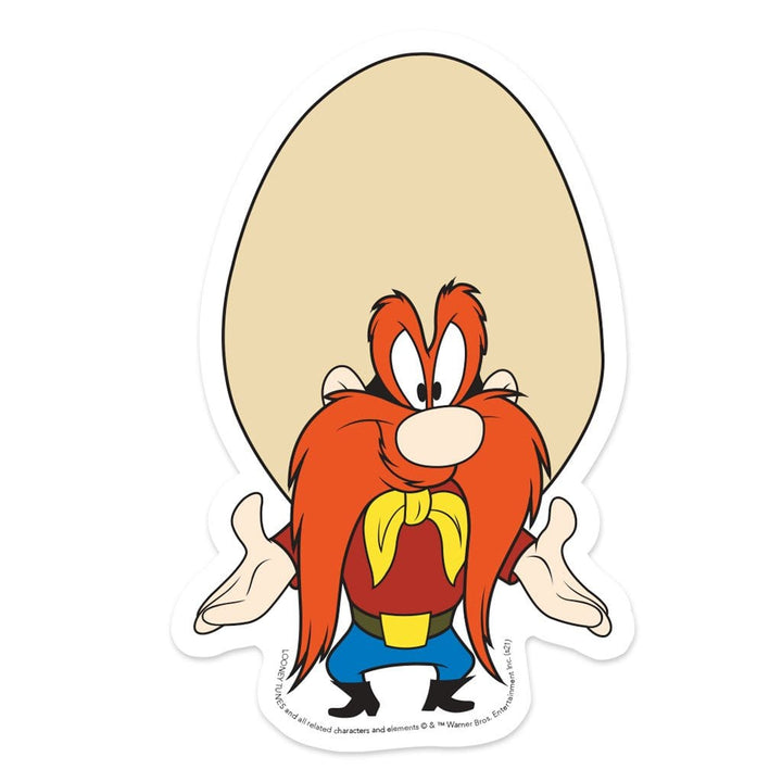 vinyl laptop sticker featuring a diecut Yosemite Sam illustration.