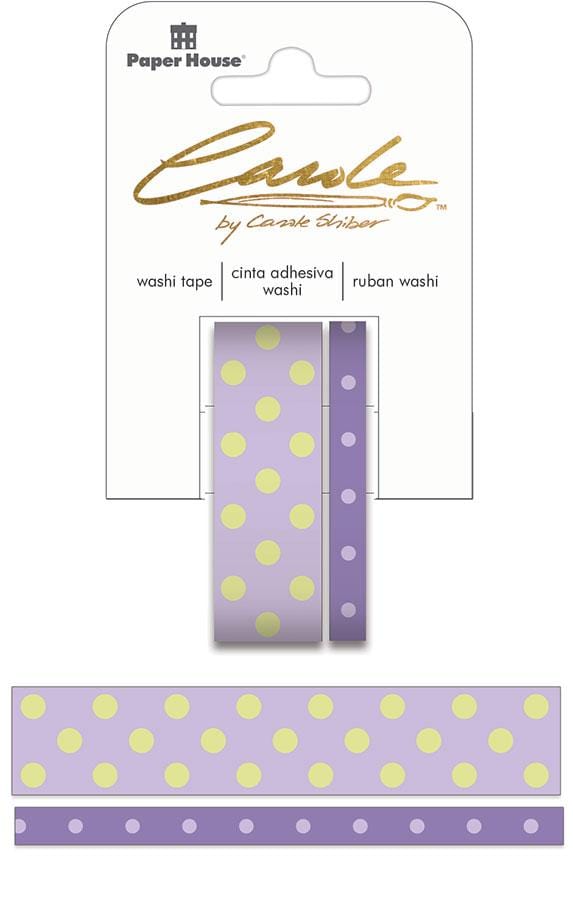 carole shiber polka dotted, lavender &amp; honeydew, washi tape set