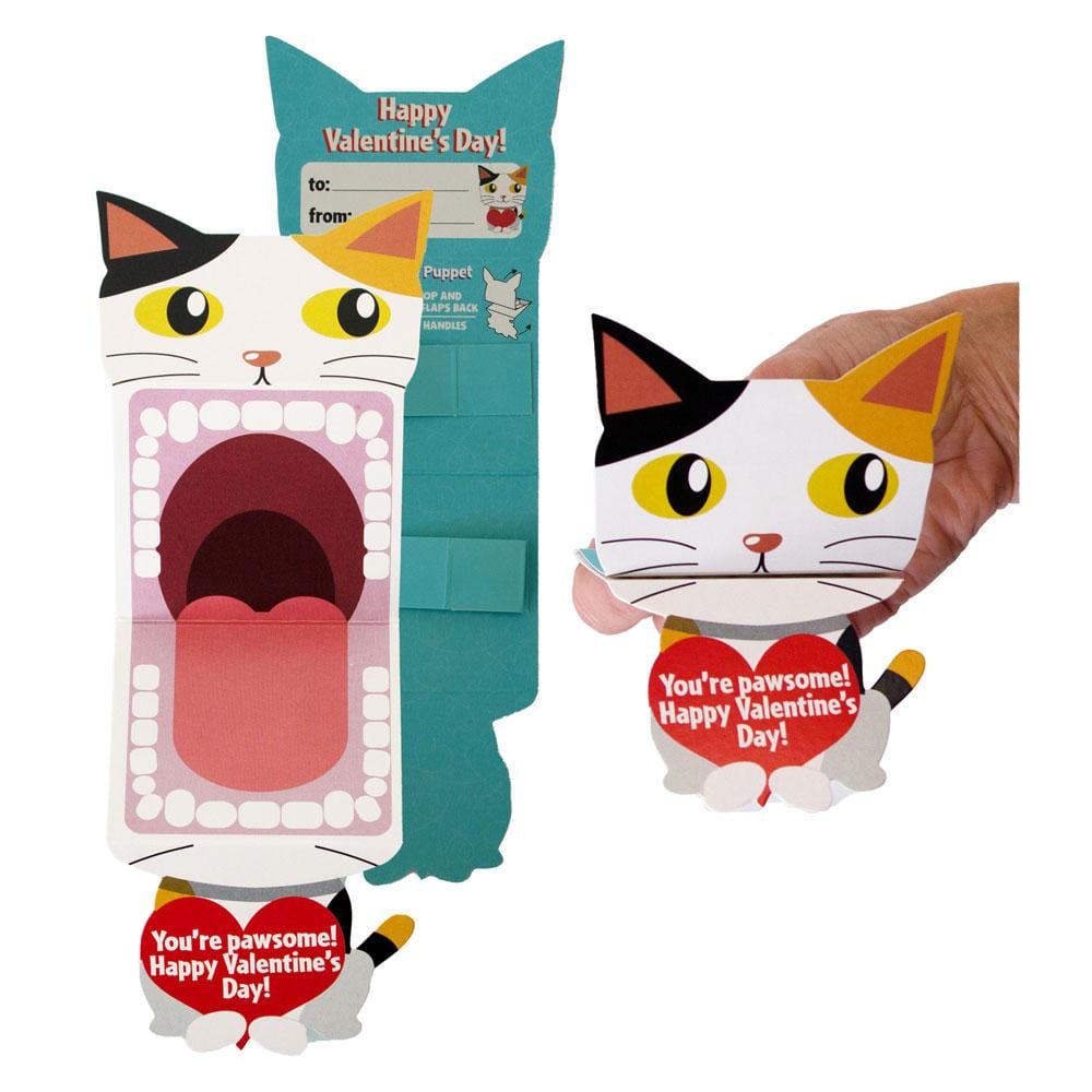 VPL-7013E - Valentine Cards Set - Big Mouth Pets - Cat-shaped Valentine&